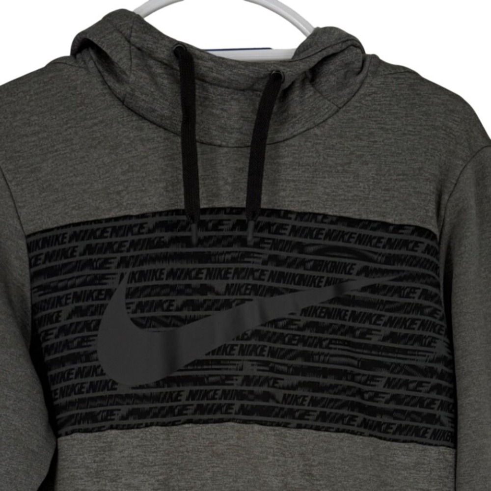 Nike Dri-FIT Mens Hoodie Charcoal Gray Graphic Swoosh Pullover BV2764-071 Small